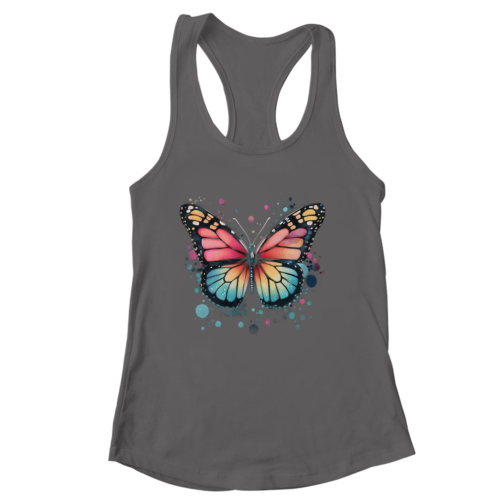 Butterfly Watercolor Design Boho Nauture Aesthetic Art Shirt & Tank Top | siriusteestore