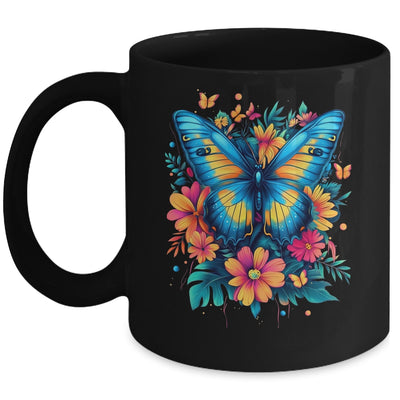 Butterfly With Flowers I Aesthetic Butterfly Boho Floral Mug | siriusteestore