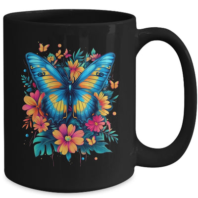 Butterfly With Flowers I Aesthetic Butterfly Boho Floral Mug | siriusteestore