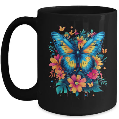 Butterfly With Flowers I Aesthetic Butterfly Boho Floral Mug | siriusteestore
