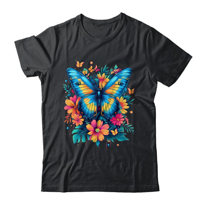 Butterfly With Flowers I Aesthetic Butterfly Boho Floral Shirt & Tank Top | siriusteestore
