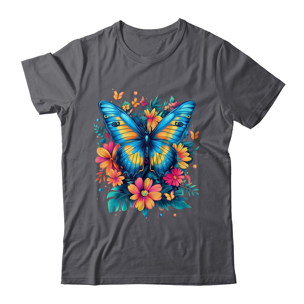 Butterfly With Flowers I Aesthetic Butterfly Boho Floral Shirt & Tank Top | siriusteestore