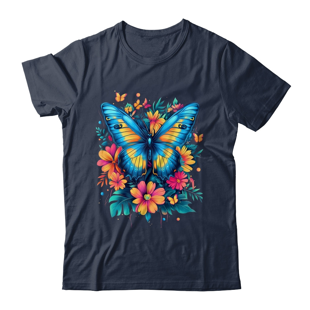 Butterfly With Flowers I Aesthetic Butterfly Boho Floral Shirt & Tank Top | siriusteestore