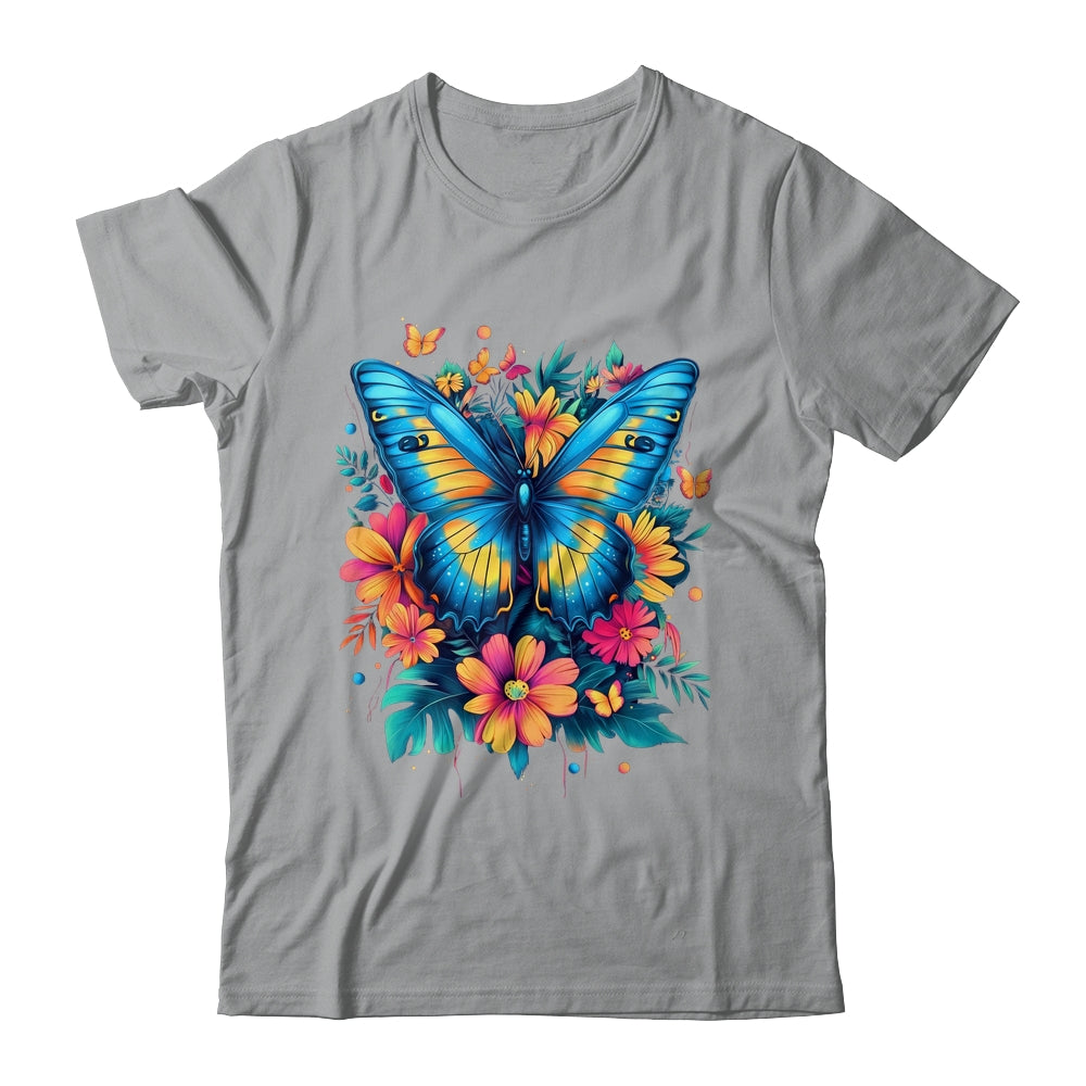 Butterfly With Flowers I Aesthetic Butterfly Boho Floral Shirt & Tank Top | siriusteestore