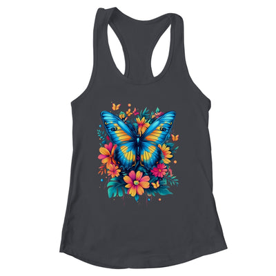 Butterfly With Flowers I Aesthetic Butterfly Boho Floral Shirt & Tank Top | siriusteestore