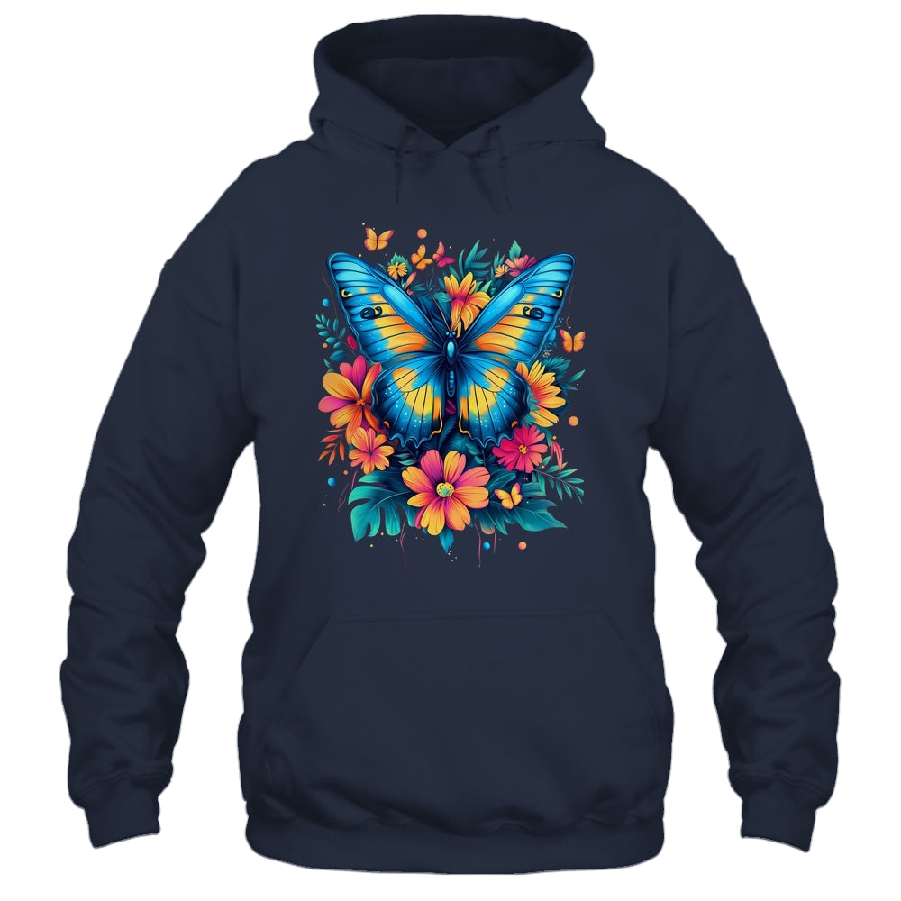 Butterfly With Flowers I Aesthetic Butterfly Boho Floral Shirt & Tank Top | siriusteestore