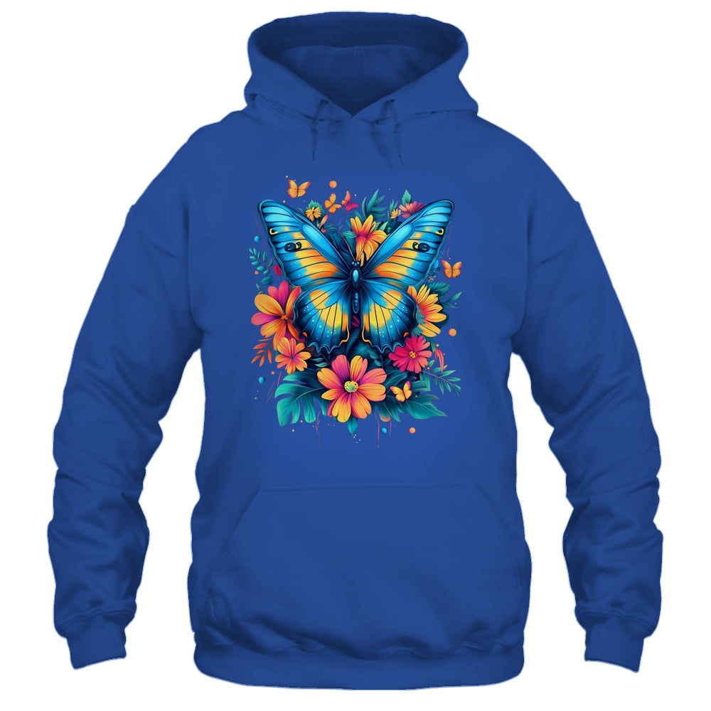 Butterfly With Flowers I Aesthetic Butterfly Boho Floral Shirt & Tank Top | siriusteestore