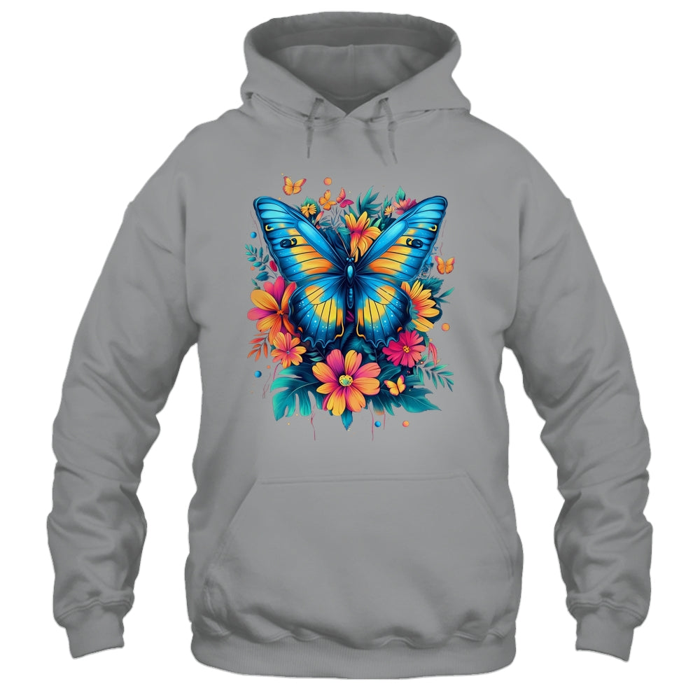 Butterfly With Flowers I Aesthetic Butterfly Boho Floral Shirt & Tank Top | siriusteestore