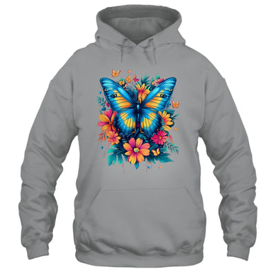 Butterfly With Flowers I Aesthetic Butterfly Boho Floral Shirt & Tank Top | siriusteestore