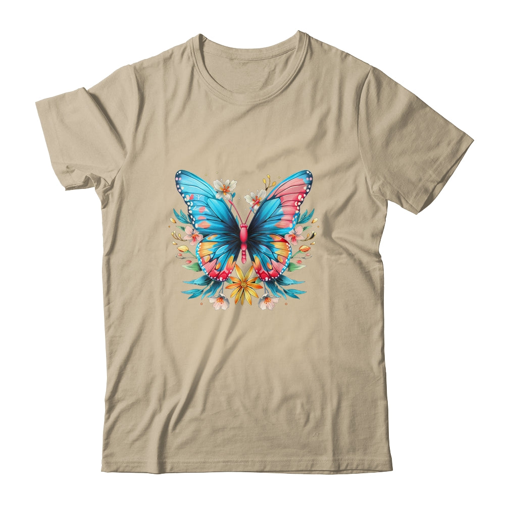 Butterfly With Flowers I Aesthetic Butterfly Shirt & Tank Top | siriusteestore