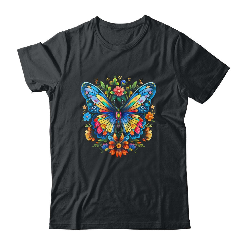 Butterfly With Flowers I Aesthetic Butterfly Girl Art Shirt & Tank Top | siriusteestore