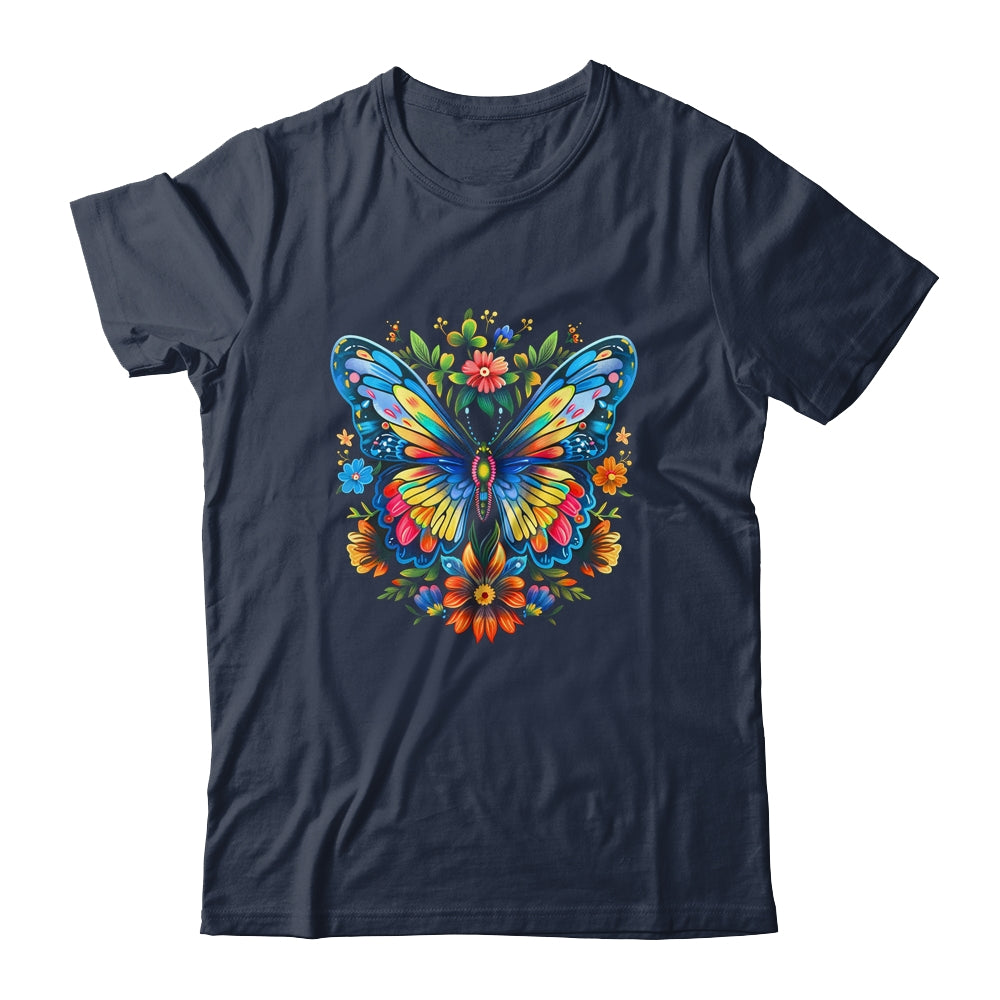 Butterfly With Flowers I Aesthetic Butterfly Girl Art Shirt & Tank Top | siriusteestore