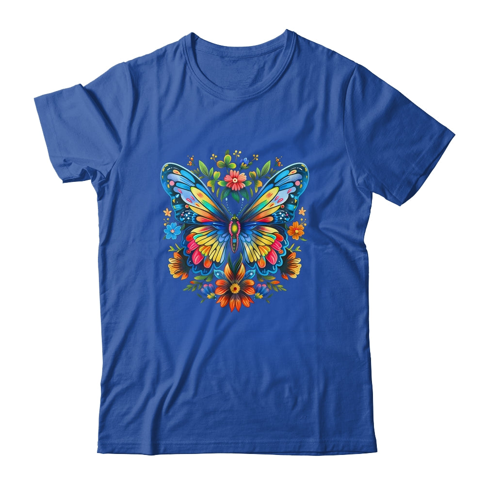 Butterfly With Flowers I Aesthetic Butterfly Girl Art Shirt & Tank Top | siriusteestore