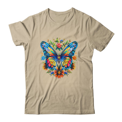 Butterfly With Flowers I Aesthetic Butterfly Girl Art Shirt & Tank Top | siriusteestore