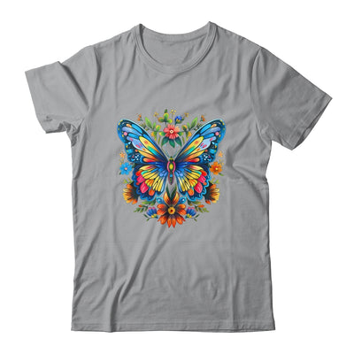 Butterfly With Flowers I Aesthetic Butterfly Girl Art Shirt & Tank Top | siriusteestore