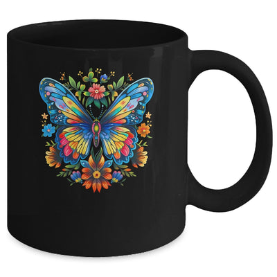 Butterfly With Flowers I Aesthetic Butterfly Girl Art Mug | siriusteestore