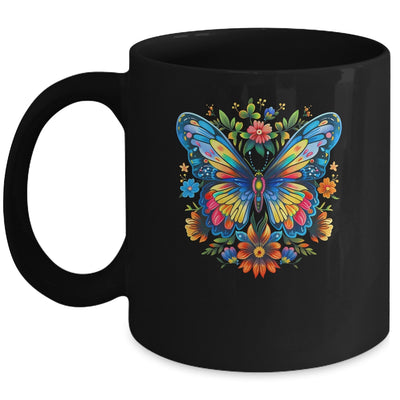 Butterfly With Flowers I Aesthetic Butterfly Girl Art Mug | siriusteestore