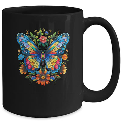 Butterfly With Flowers I Aesthetic Butterfly Girl Art Mug | siriusteestore