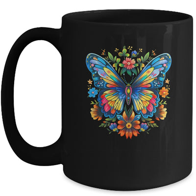 Butterfly With Flowers I Aesthetic Butterfly Girl Art Mug | siriusteestore