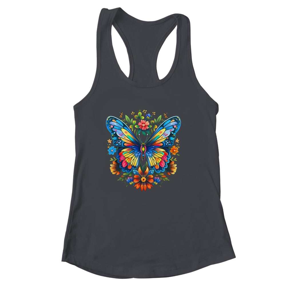 Butterfly With Flowers I Aesthetic Butterfly Girl Art Shirt & Tank Top | siriusteestore