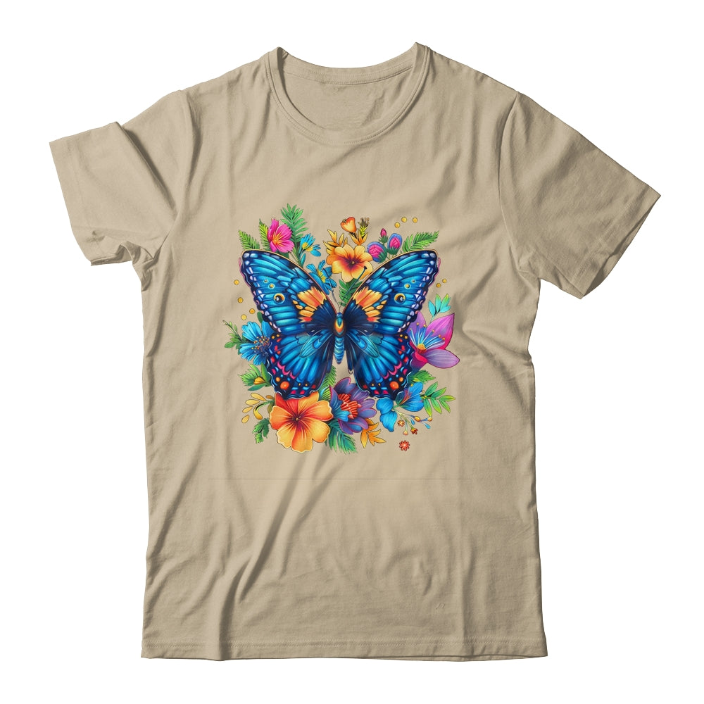 Butterfly With Flowers I Aesthetic Butterfly Lover Art Shirt & Tank Top | siriusteestore