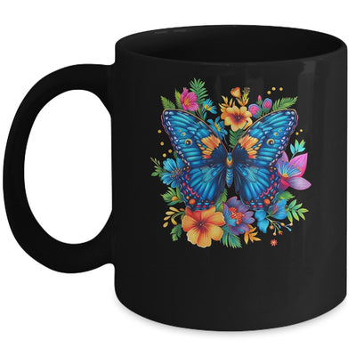 Butterfly With Flowers I Aesthetic Butterfly Lover Art Mug | siriusteestore
