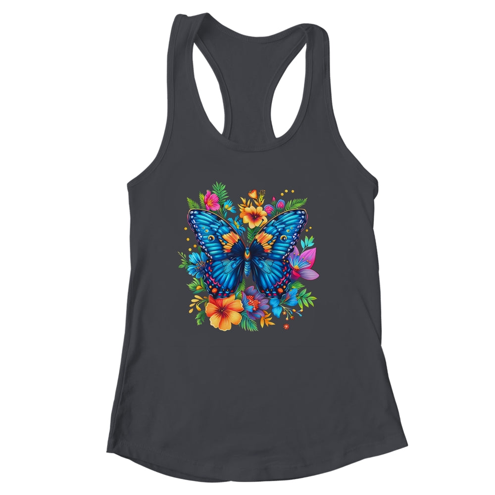Butterfly With Flowers I Aesthetic Butterfly Lover Art Shirt & Tank Top | siriusteestore