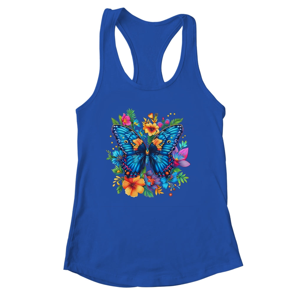 Butterfly With Flowers I Aesthetic Butterfly Lover Art Shirt & Tank Top | siriusteestore