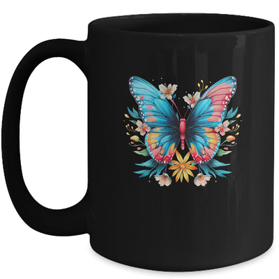 Butterfly With Flowers I Aesthetic Butterfly Mug | siriusteestore