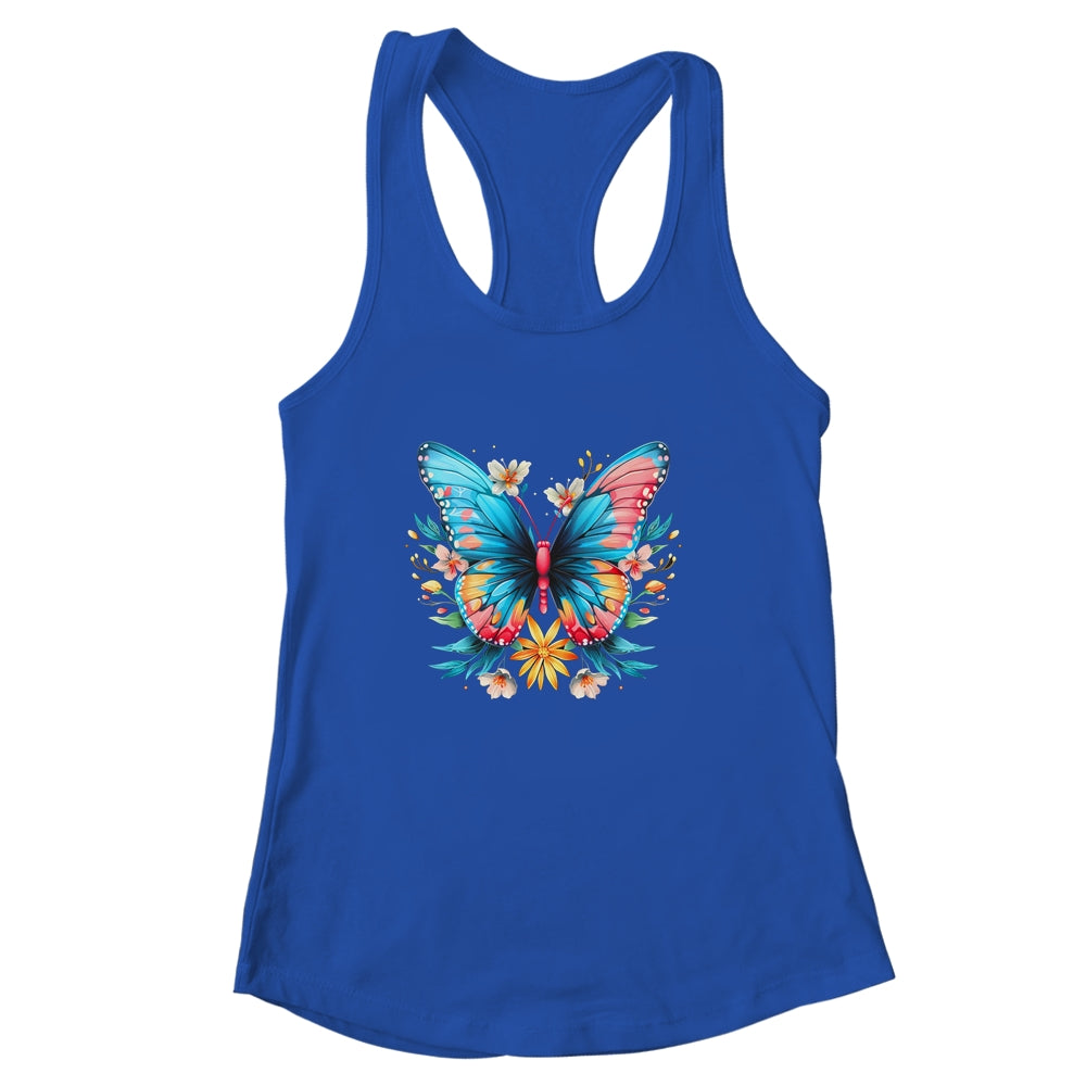 Butterfly With Flowers I Aesthetic Butterfly Shirt & Tank Top | siriusteestore