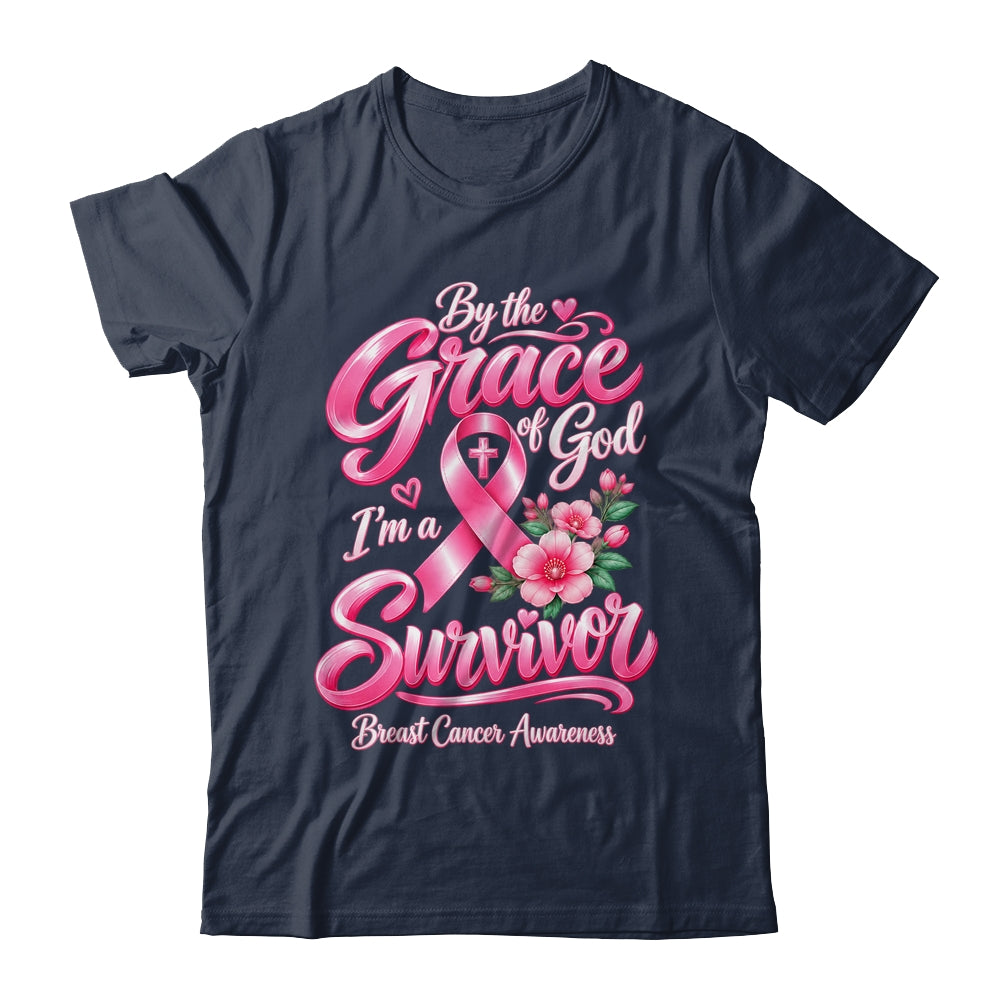 By The Grace God I'M A Survivor Breast Cancer Christian Shirt & Hoodie | siriusteestore