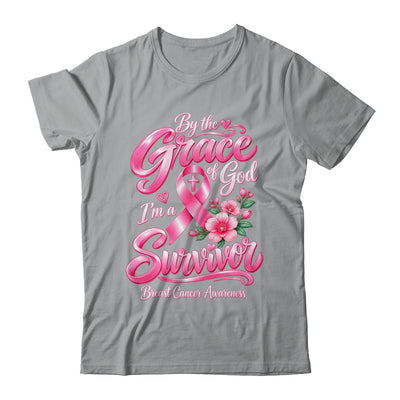 By The Grace God I'M A Survivor Breast Cancer Christian Shirt & Hoodie | siriusteestore