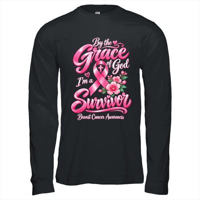 By The Grace God I'M A Survivor Breast Cancer Christian Shirt & Hoodie | siriusteestore