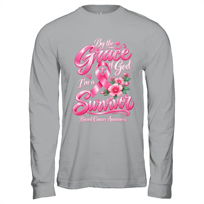 By The Grace God I'M A Survivor Breast Cancer Christian Shirt & Hoodie | siriusteestore