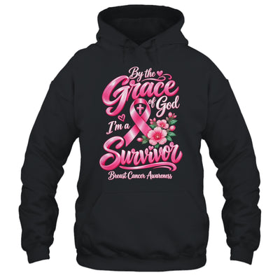 By The Grace God I'M A Survivor Breast Cancer Christian Shirt & Hoodie | siriusteestore