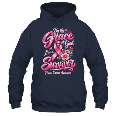 By The Grace God I'M A Survivor Breast Cancer Christian Shirt & Hoodie | siriusteestore