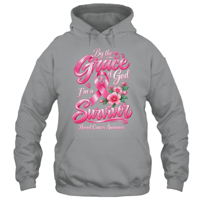 By The Grace God I'M A Survivor Breast Cancer Christian Shirt & Hoodie | siriusteestore