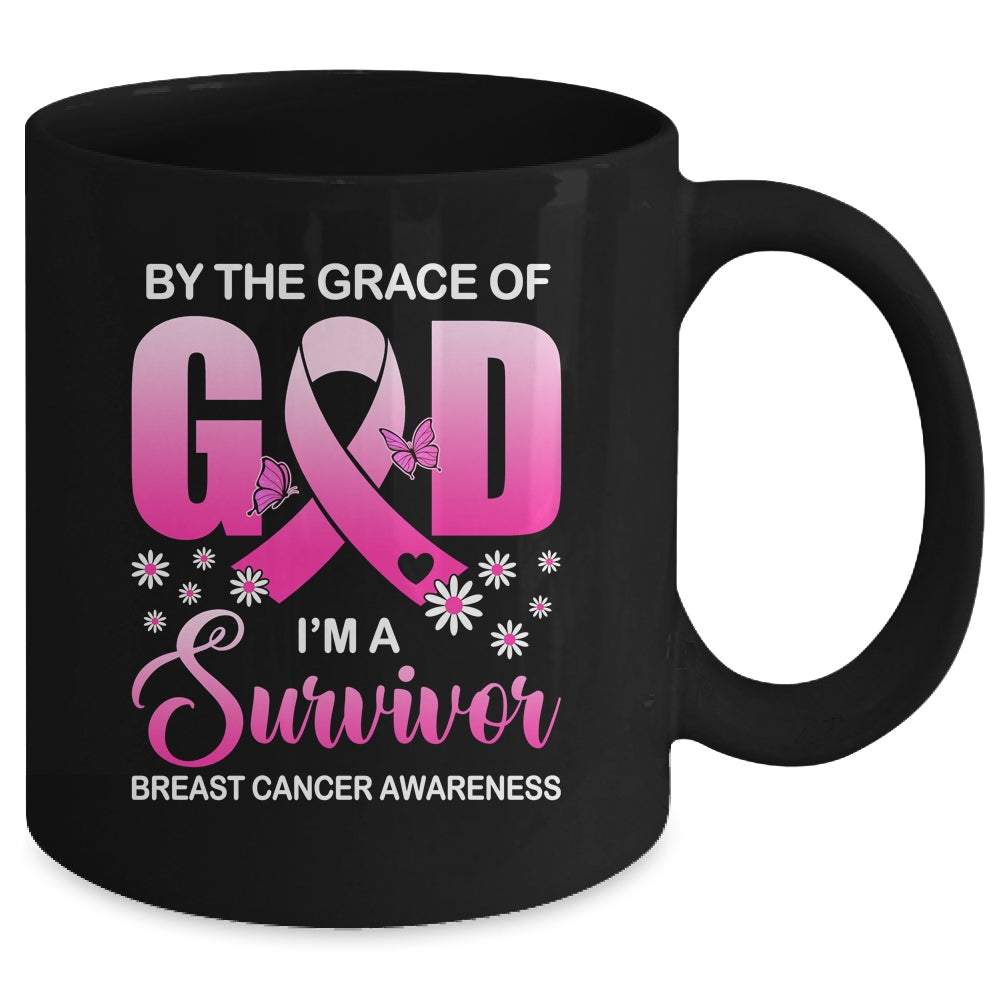 By The Grace God I'm A Survivor Breast Cancer Awareness Mug | siriusteestore