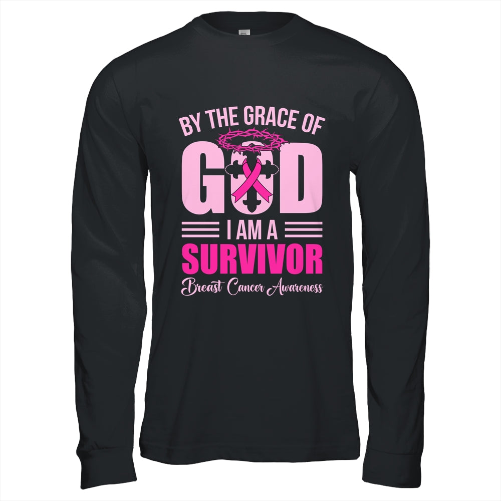 By The Grace God Im A Survivor Breast Cancer Survivor Shirt & Hoodie | siriusteestore