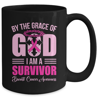 By The Grace God Im A Survivor Breast Cancer Survivor Mug | siriusteestore