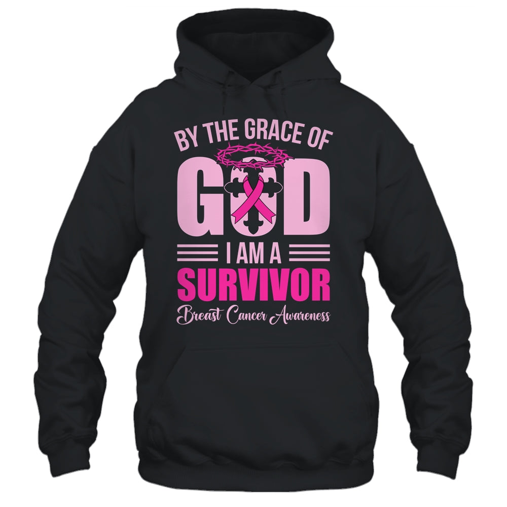 By The Grace God Im A Survivor Breast Cancer Survivor Shirt & Hoodie | siriusteestore