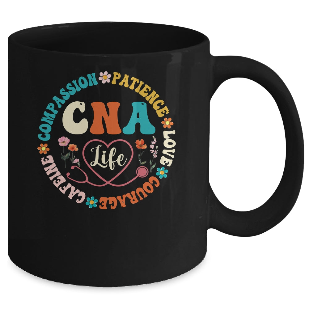 CNA Life Nurse CNA Certified Nursing Assistant Women Groovy Mug | siriusteestore