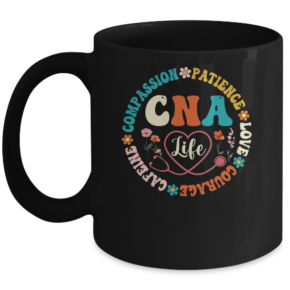 CNA Life Nurse CNA Certified Nursing Assistant Women Groovy Mug | siriusteestore