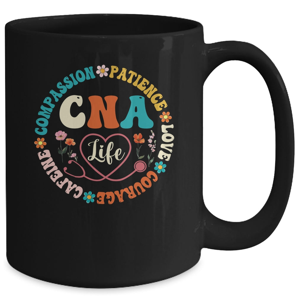 CNA Life Nurse CNA Certified Nursing Assistant Women Groovy Mug | siriusteestore