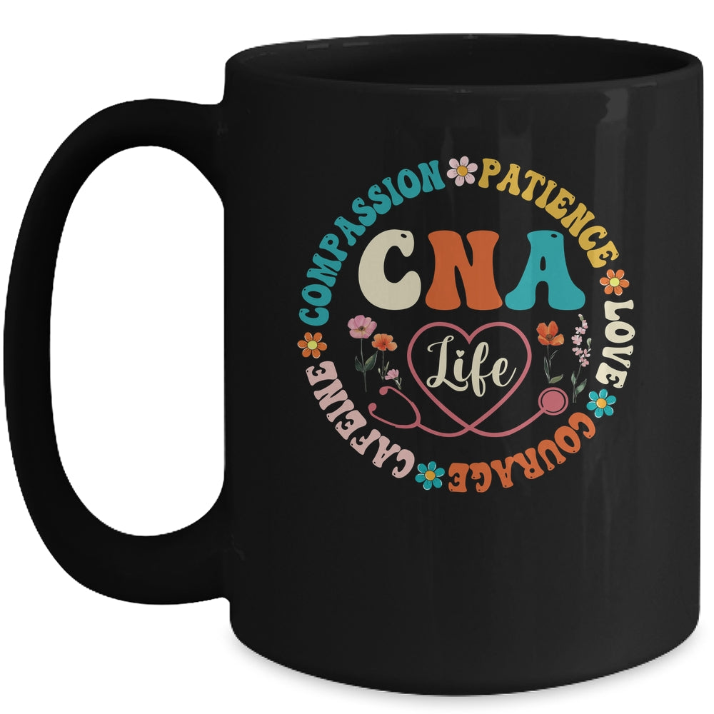 CNA Life Nurse CNA Certified Nursing Assistant Women Groovy Mug | siriusteestore