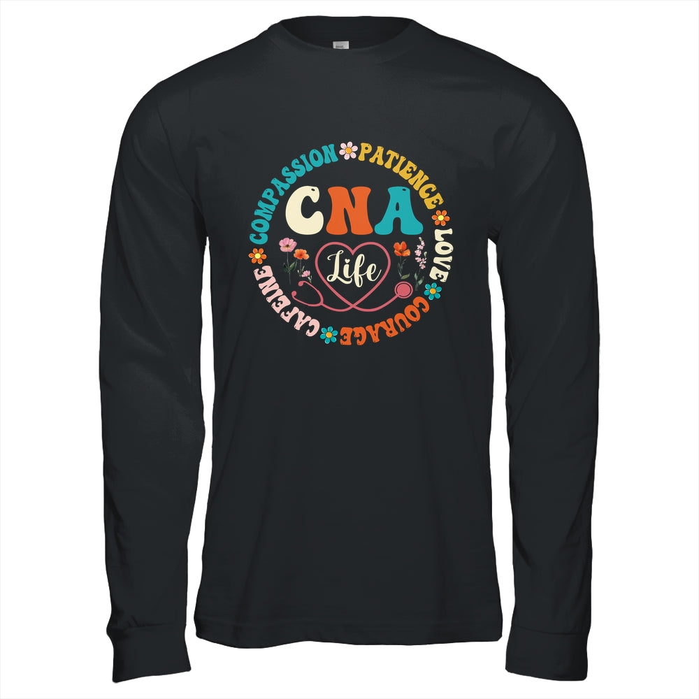 CNA Life Nurse CNA Certified Nursing Assistant Women Groovy Shirt & Hoodie | siriusteestore