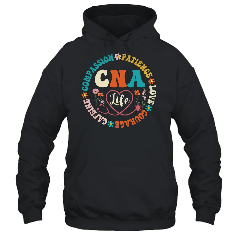 CNA Life Nurse CNA Certified Nursing Assistant Women Groovy Shirt & Hoodie | siriusteestore
