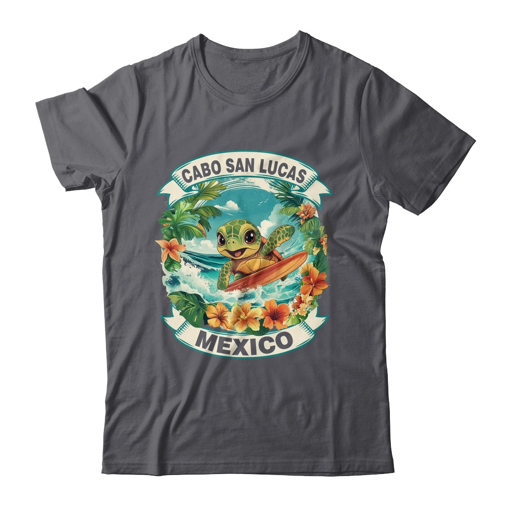 Cabo San Lucas Mexico Cute Sea Turtle Surfing Summer Vacation Shirt & Tank Top | siriusteestore