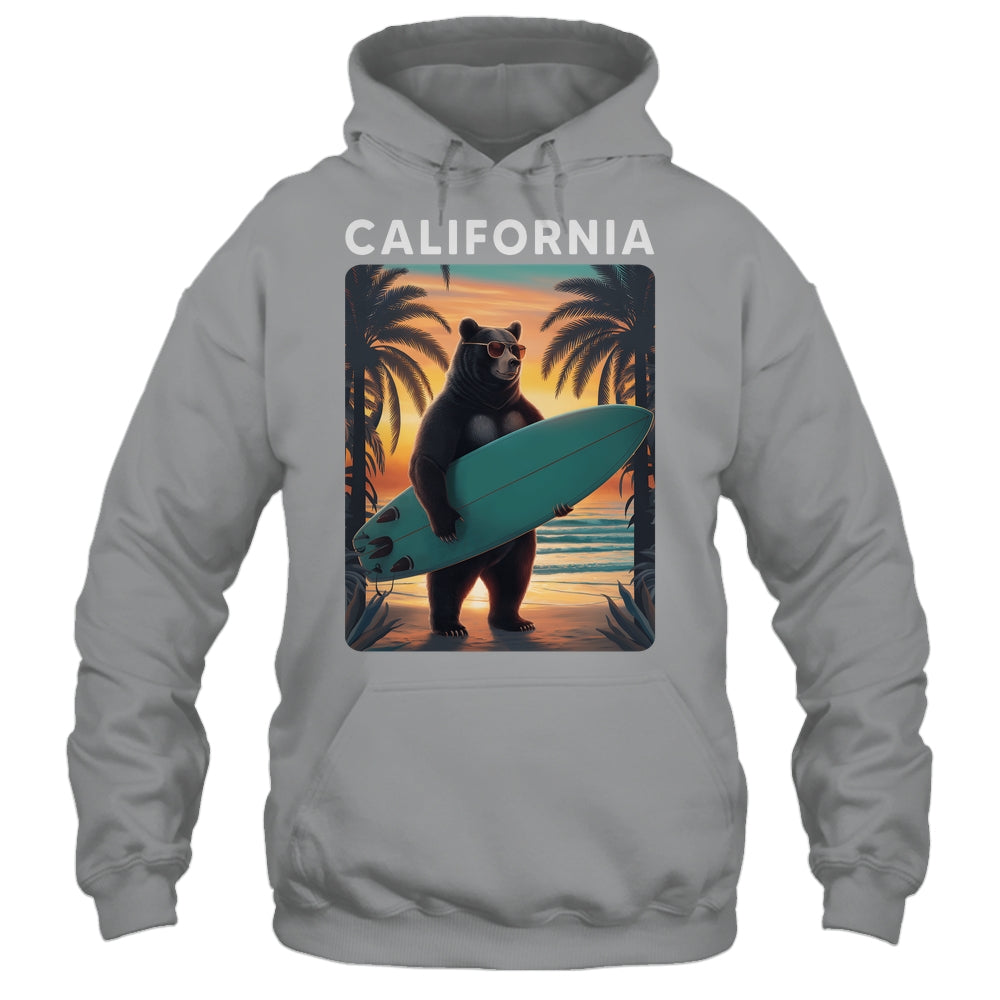 California Cool Republic Bear Surfing Beach California Retro Shirt & Hoodie | siriusteestore