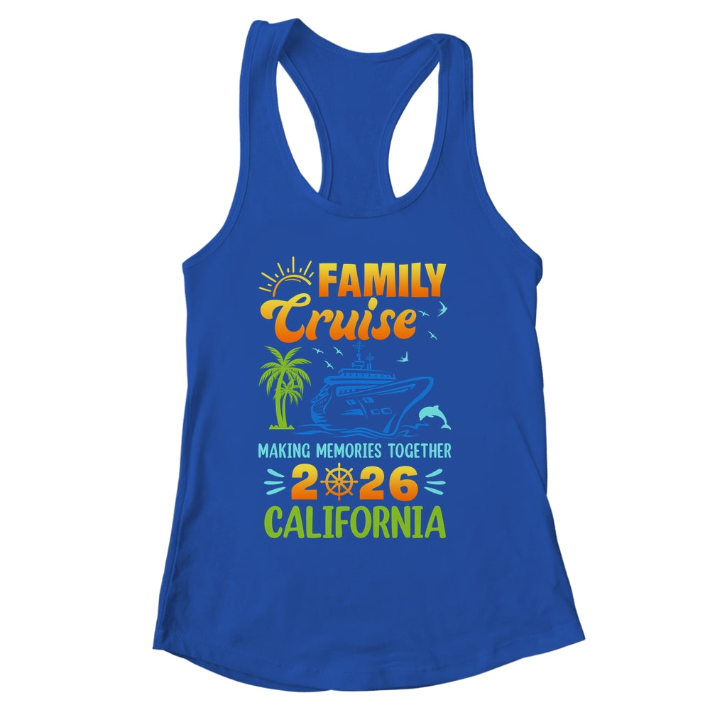 California Cruise 2026 Family Friends Group Vacation Matching Shirt & Tank Top | siriusteestore
